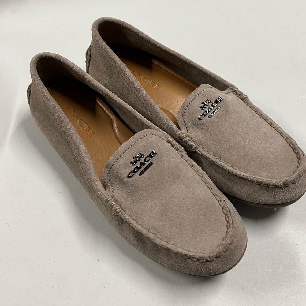Coach Taupe Suede Loafers Women’s Size 6.5B